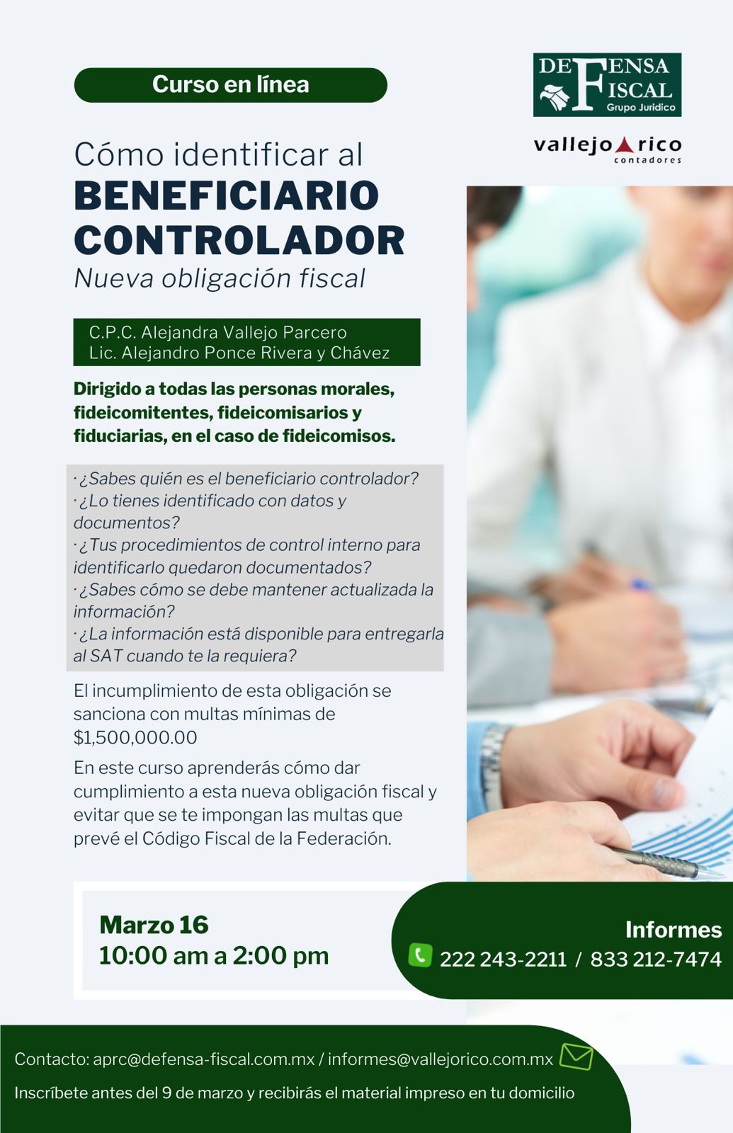 Curso en Línea: Cómo identificar al beneficiario controlador. Nueva obligación fiscal. 16 de Marzo 2022